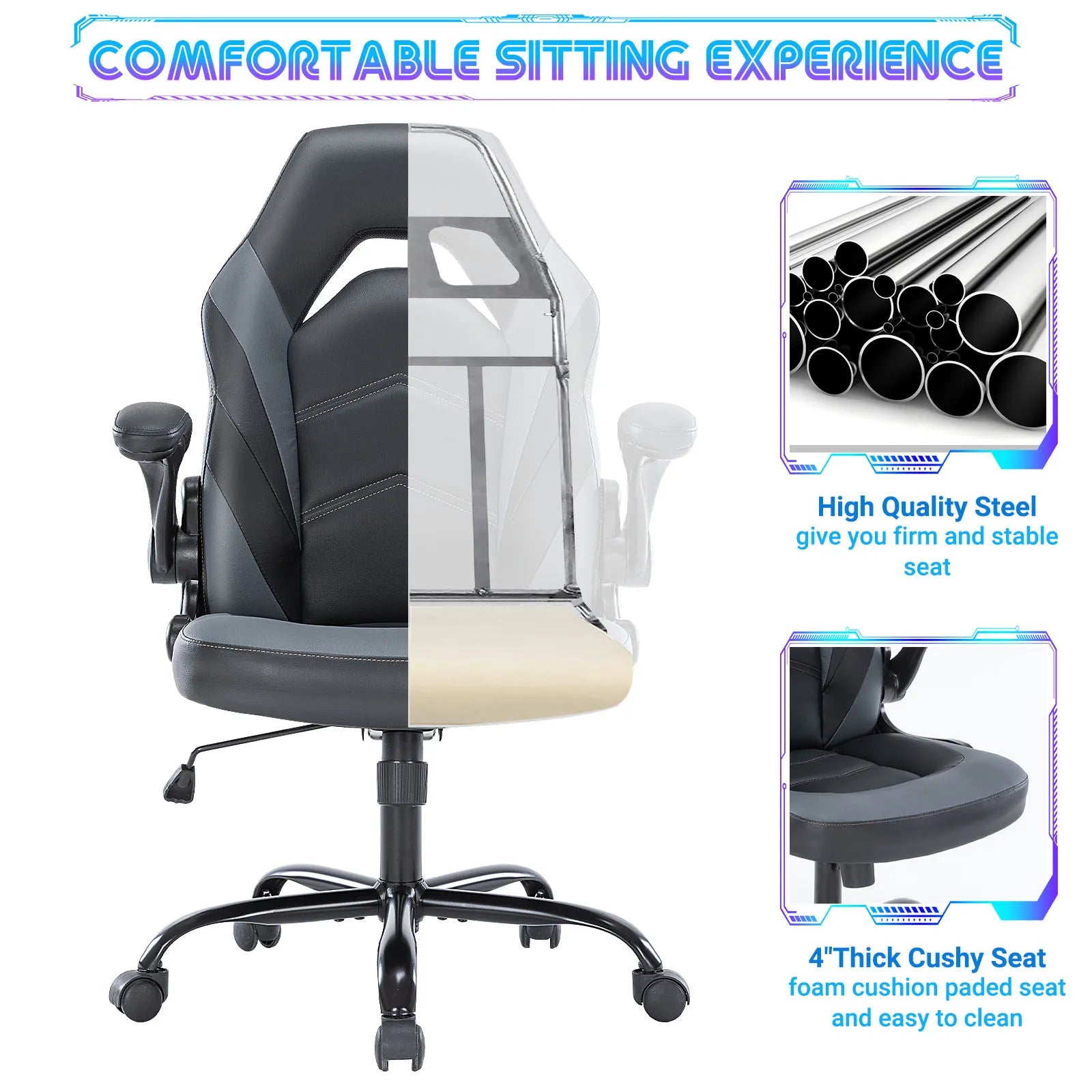 JHK Ergonomic PU Leather Gaming Desk Chair