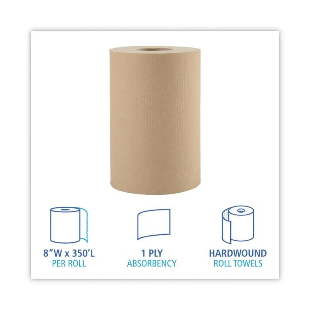 Commercial Paper Towels 1-Ply, 8" x 350 ft, 12 Rolls