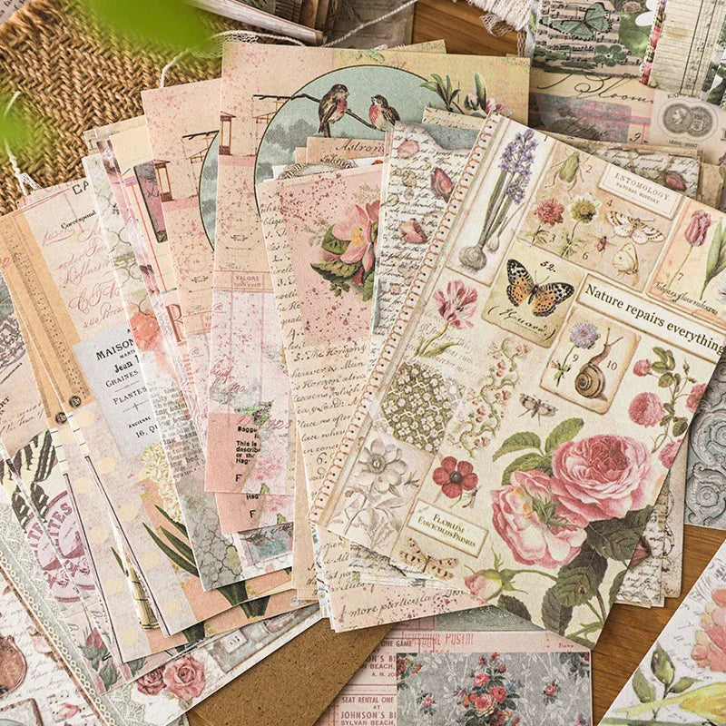 "Vintage Scrapbooking Paper Pack (100pcs)"