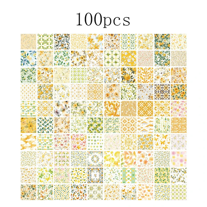 Vintage Retro Scrapbooking Paper Set - 100pcs