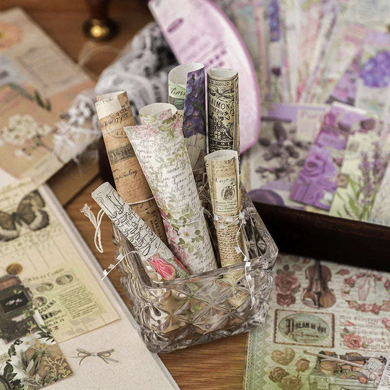 "Vintage Scrapbooking Paper Pack (100pcs)"