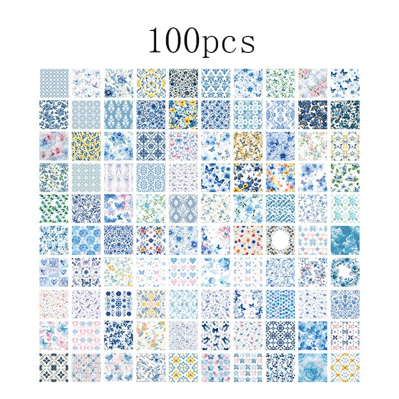 Vintage Retro Scrapbooking Paper Set - 100pcs