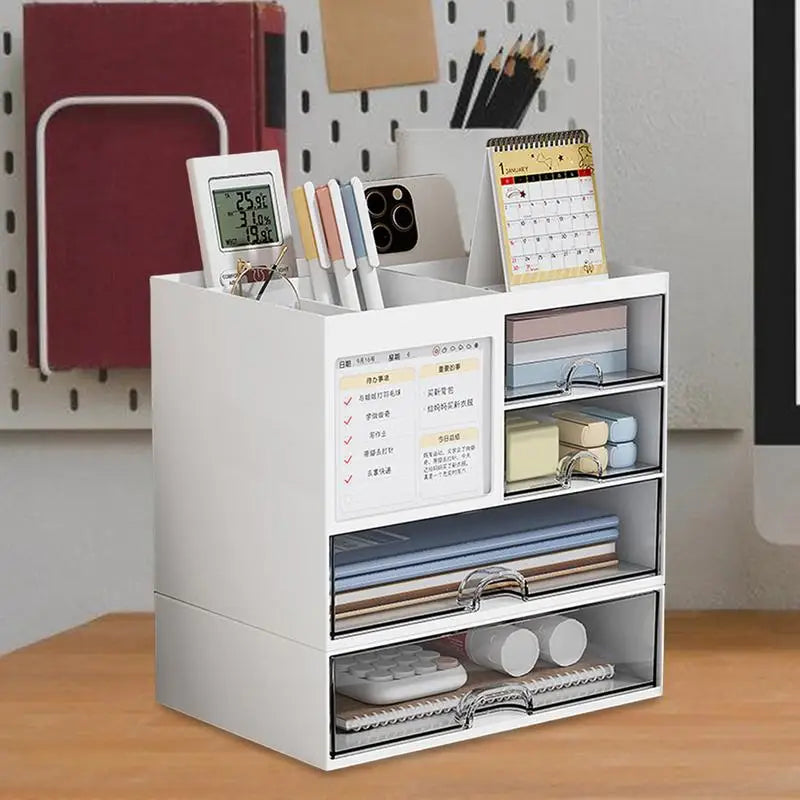 Desk Organizer with Large Capacity Storage Box