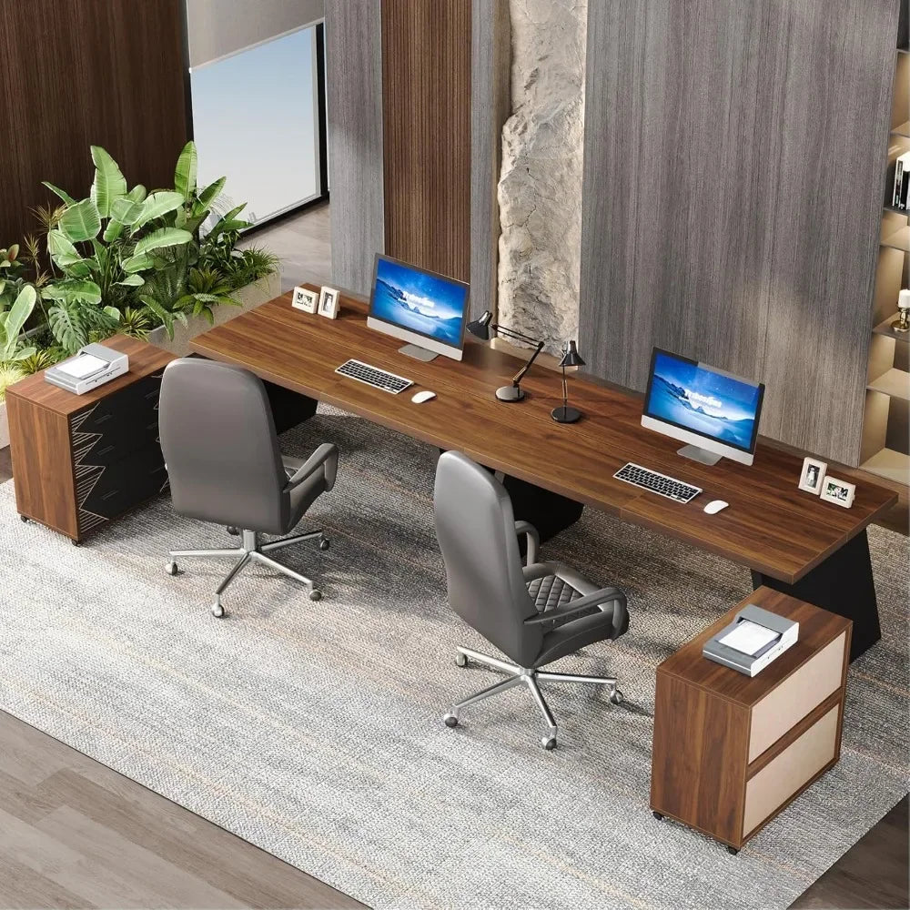 L-Shaped Executive Desk with Storage