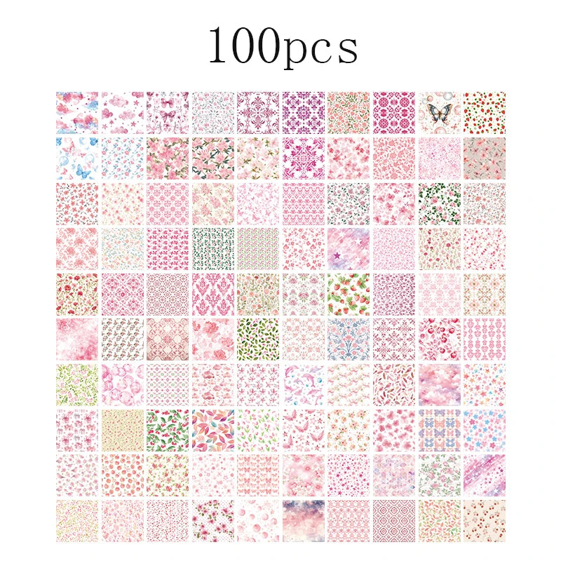 Vintage Retro Scrapbooking Paper Set - 100pcs