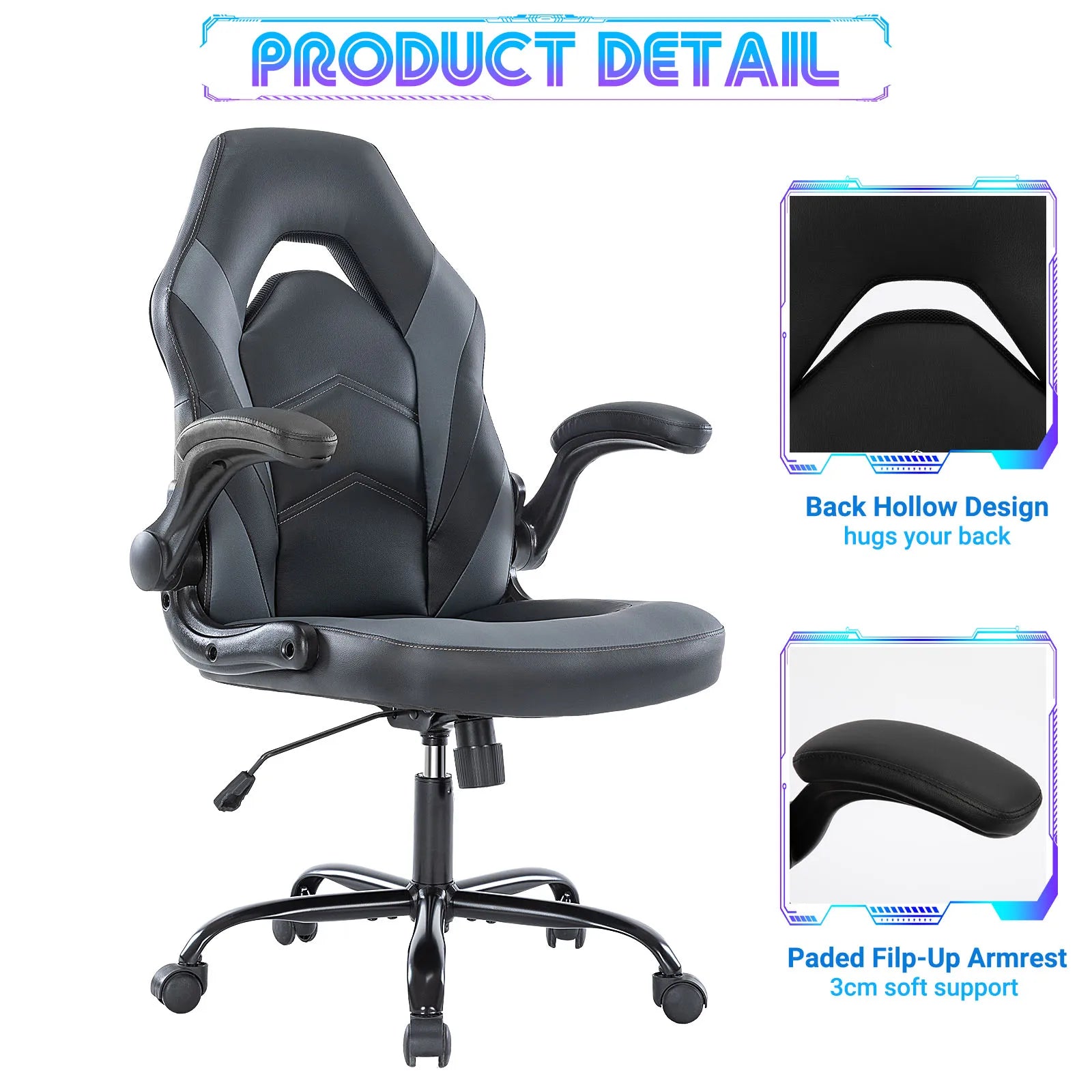 JHK Ergonomic PU Leather Gaming Desk Chair