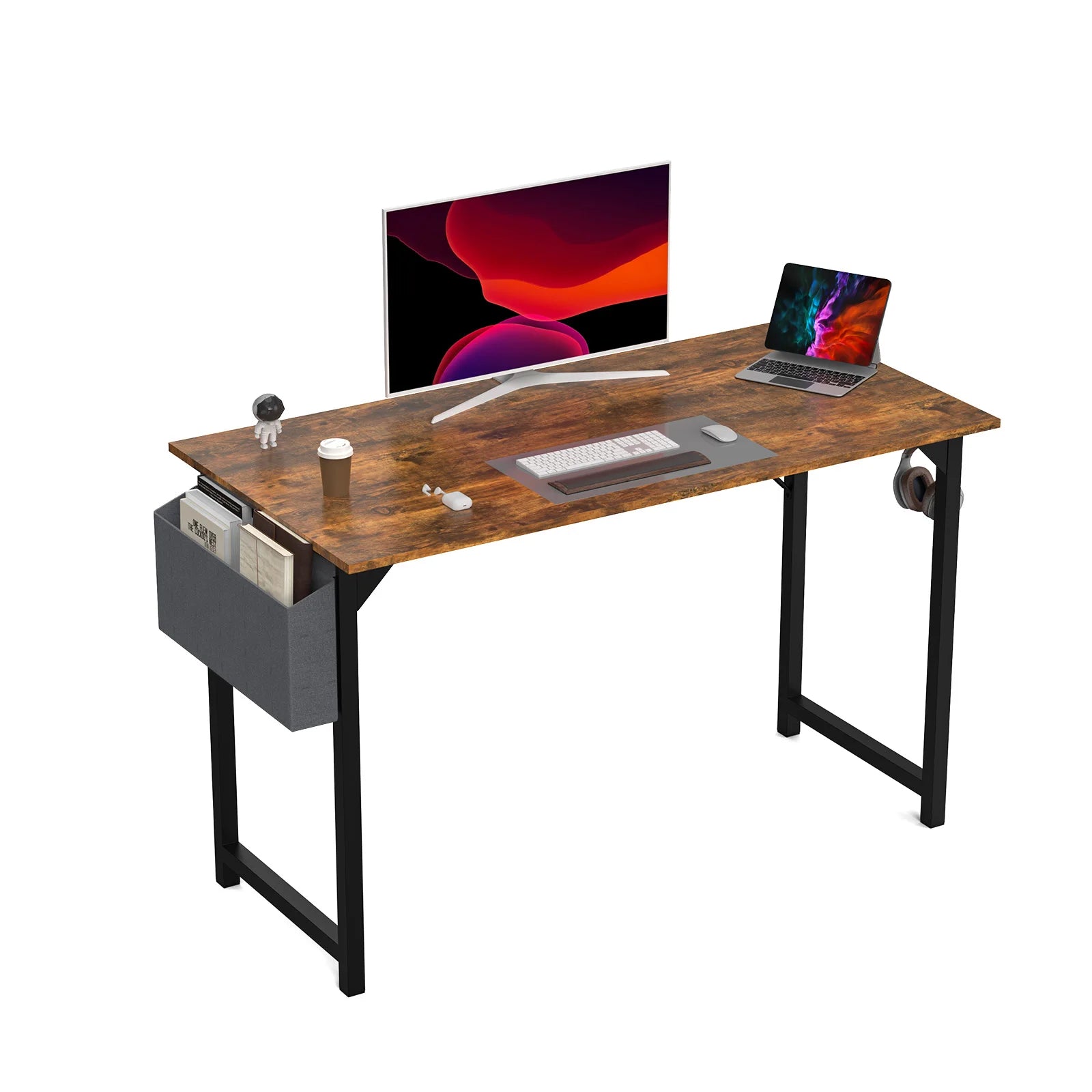 JHK Compact Gaming Desk with Side Bag & Hook