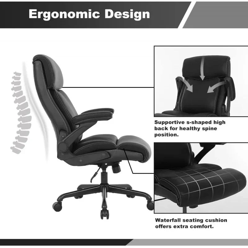 Big & Tall Office Chair – Ergonomic High Back Leather Executive Chair