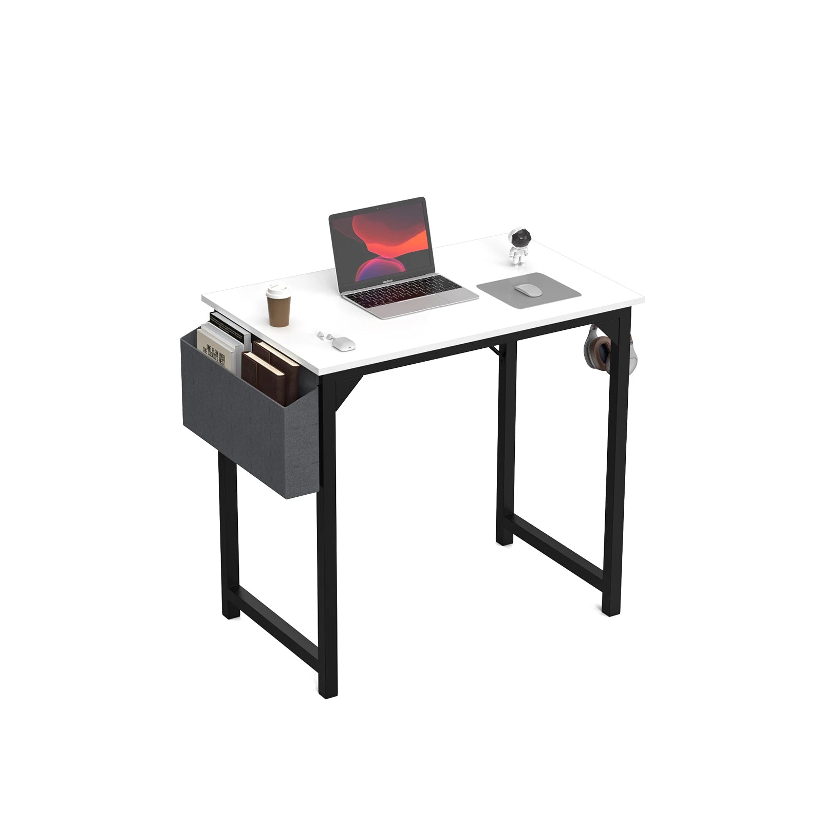 JHK Compact Gaming Desk with Side Bag & Hook