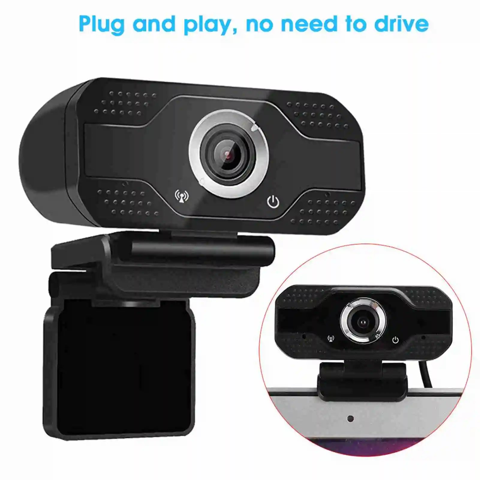 Full HD 1080P Desktop Computer Webcam with Built-in Microphone