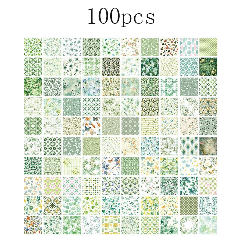 Vintage Retro Scrapbooking Paper Set - 100pcs