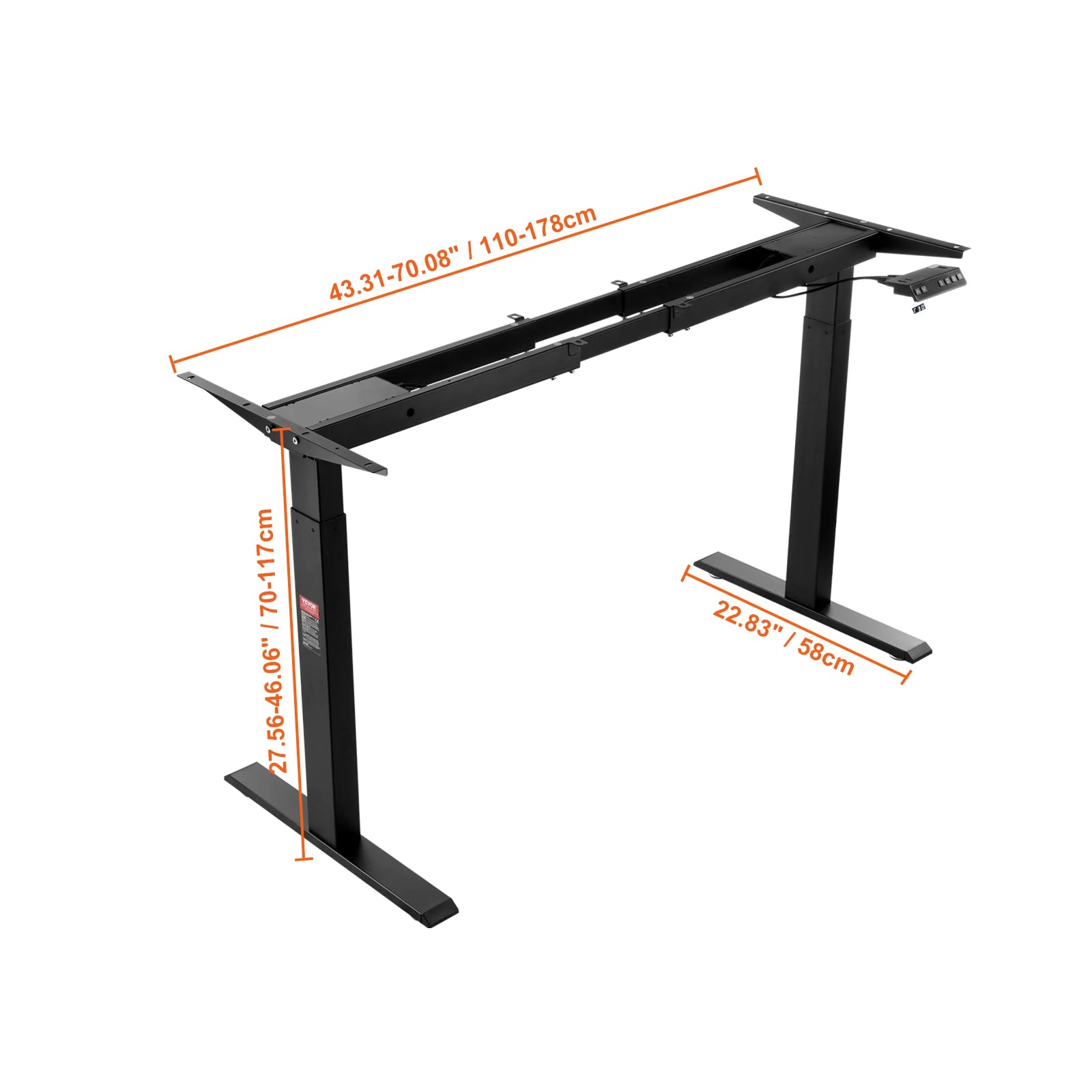 VEVOR Electric Desk Frame – Adjustable Ergonomic DIY Workstation Base