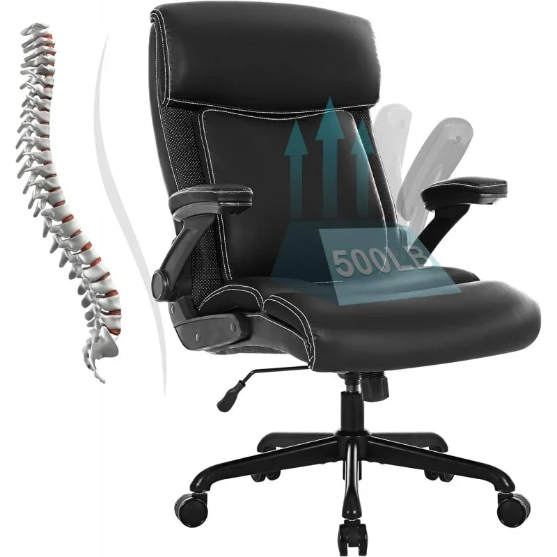 Big & Tall Office Chair – Ergonomic High Back Leather Executive Chair