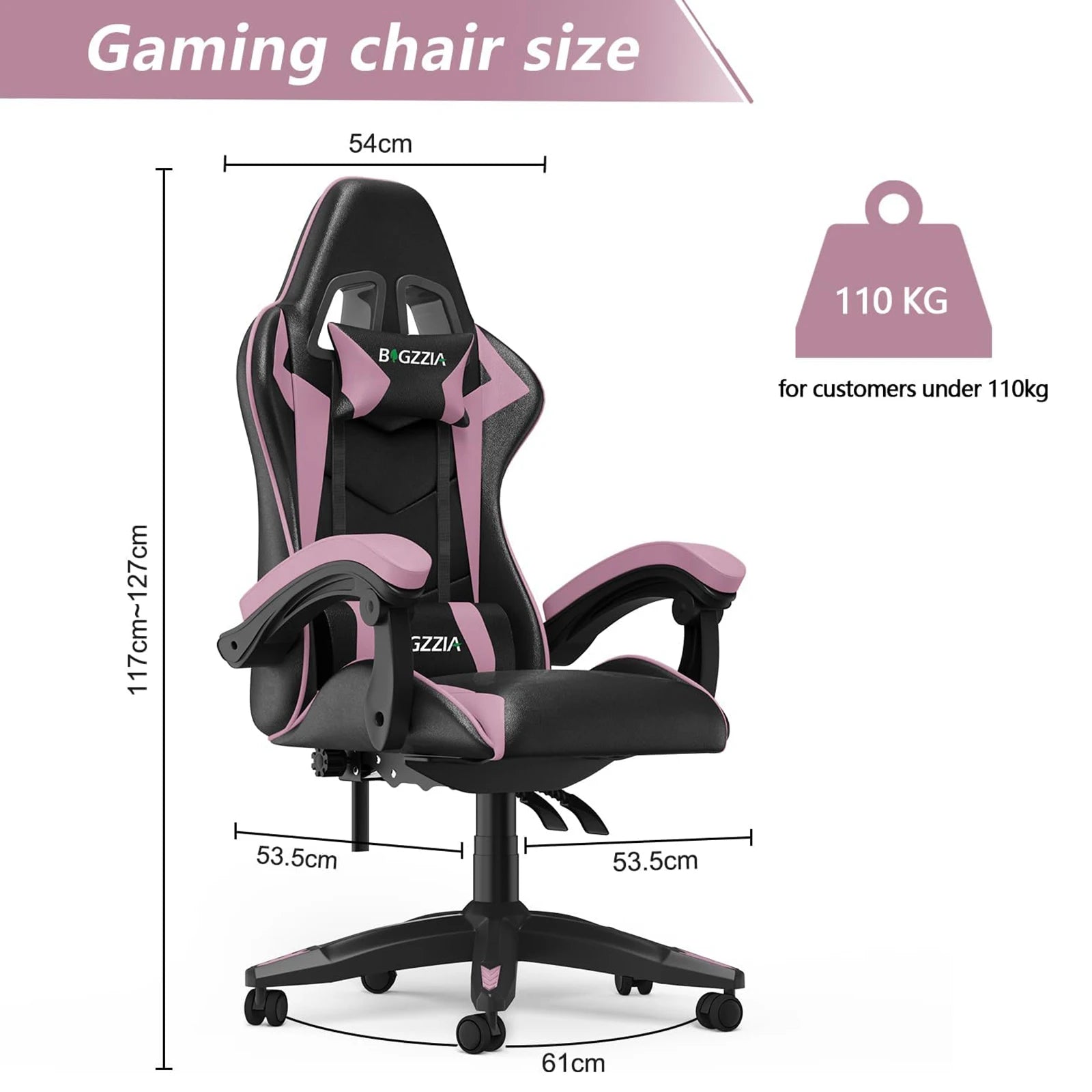 Gaming Chair Office Chair Ergonomic PU Leather Computer Desk Chair with Headrest & Lumbar Support