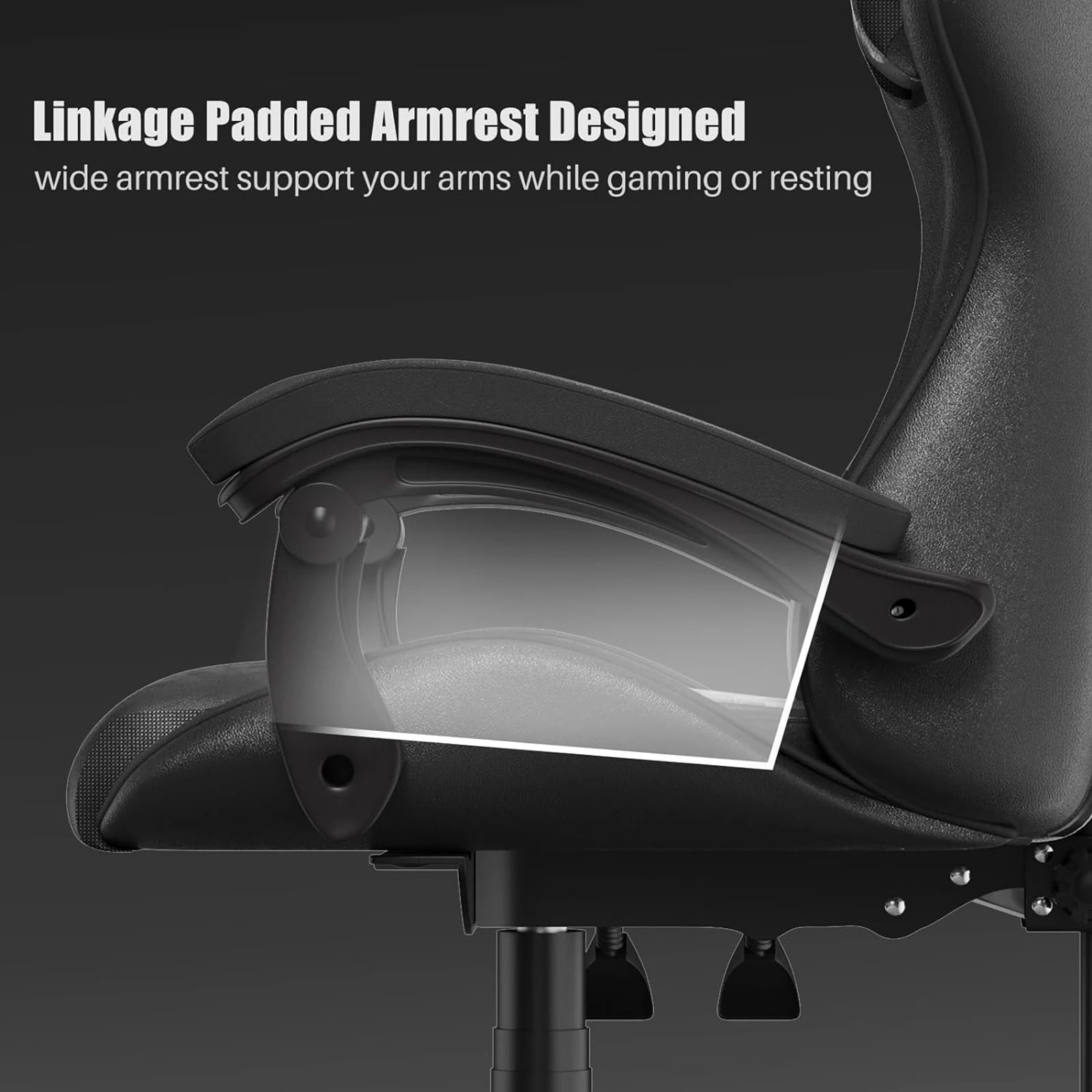 Gaming Chair Office Chair Ergonomic PU Leather Computer Desk Chair with Headrest & Lumbar Support