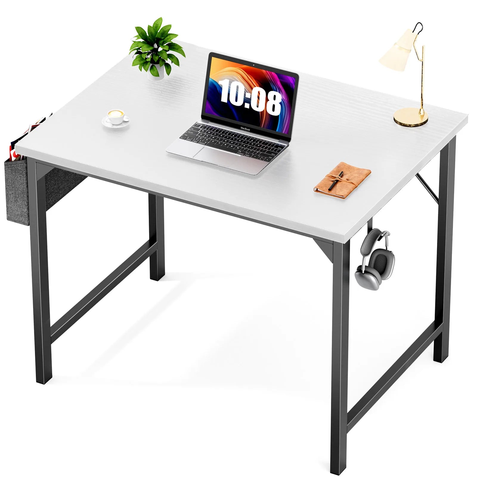 JHK Compact Gaming Desk with Side Bag & Hook