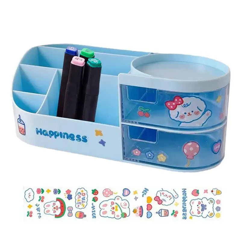 Cute Pen Holder Storage Organizer with Drawer