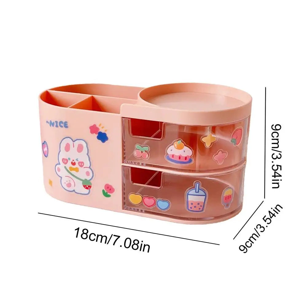 Cute Pen Holder Storage Organizer with Drawer